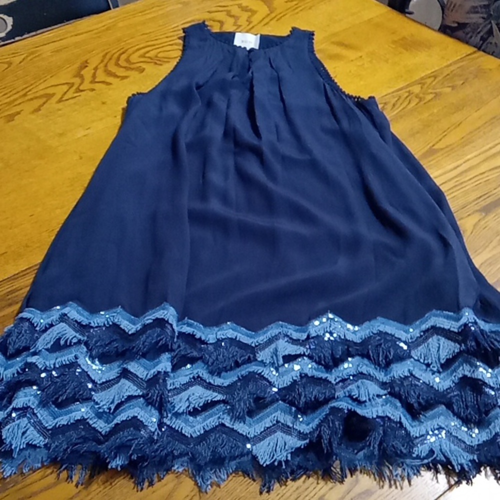 MAEVE ANTHROPOLOGIE 2  Womens Dress Used Preowned Summer NAVY BLUE Spring yy
